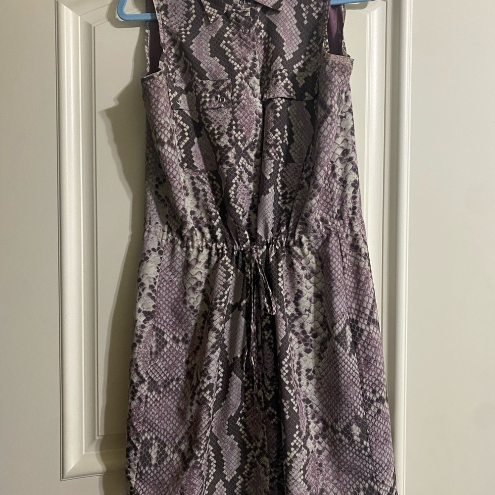 Micheal Snakeskin Print Sleeveless Dress